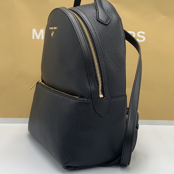 NWT MICHAEL KORS VALERIE MEDIUM PEBBLED LEATHER BACKPACK BLACK COLOUR - Picture 9 of 15